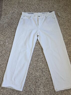 ​NWT Women's Gap 1969 Original Wide Leg Crop White Denim Jeans Size 30r